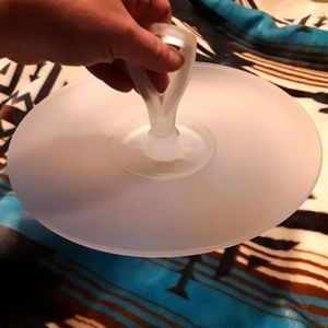 Frost Glass Handled Appetizer Serving Tray